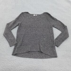 Gap Sweater Womens M Gray Merino Wool Blend V Neck Minimal Cozy Casual